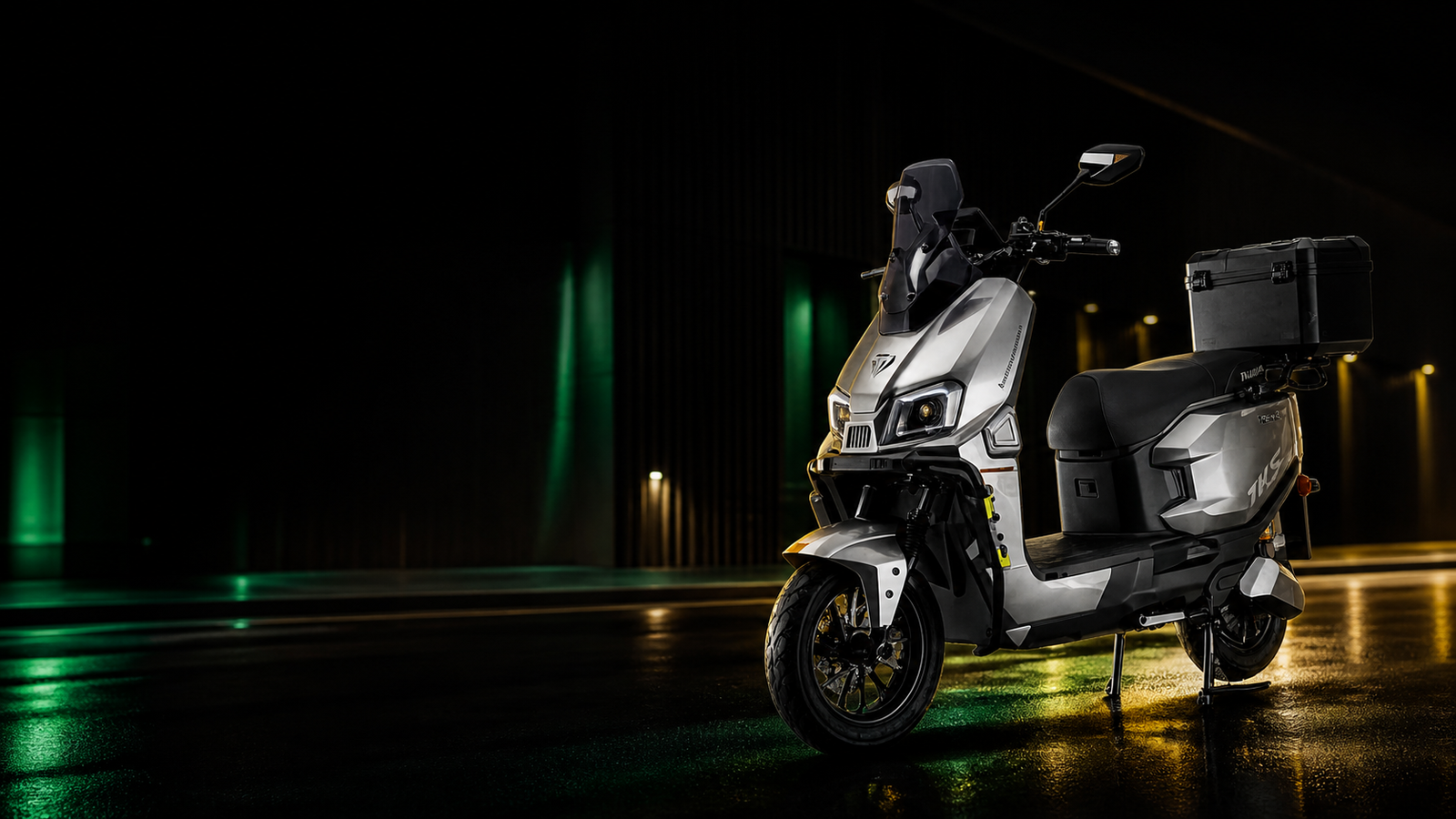 Takashi electric bike on a night road in Nigeria